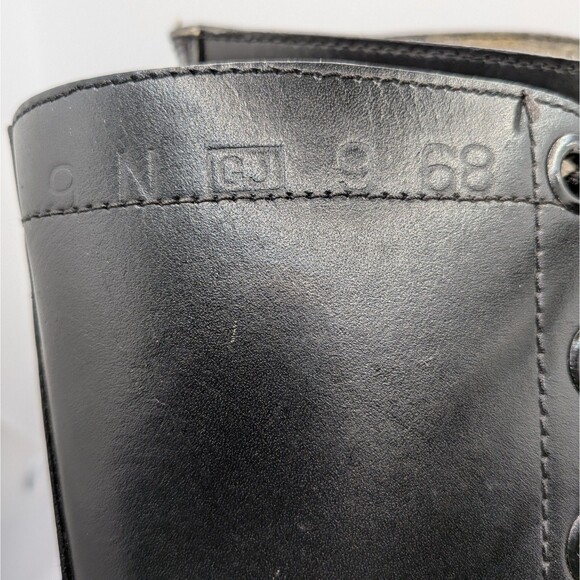 Genesco Mens 9N Black Leather Combat Vintage 1968 Military Work Boots Goth Punk